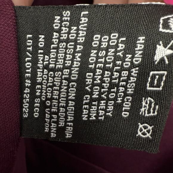 R&M Richards Sleeveless Jumpsuit size 14 Maroon Crystal Embellished Event - Picture 8 of 11